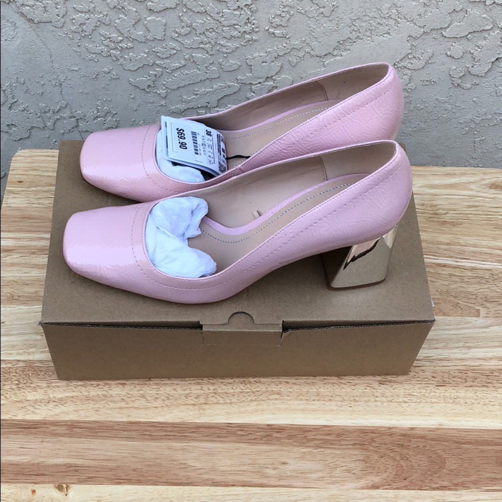 Zara square toe pump